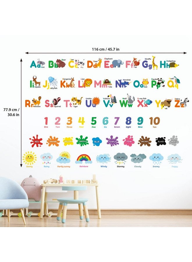 DECOWALL DS12-8070N Animal Alphabet Numbers Colour Weather Kids Wall Stickers Decals playroom Letters Decor Bedroom ABC Nursery Classroom Toddlers Learning Educational Baby Rainbow Colorful - Image 5