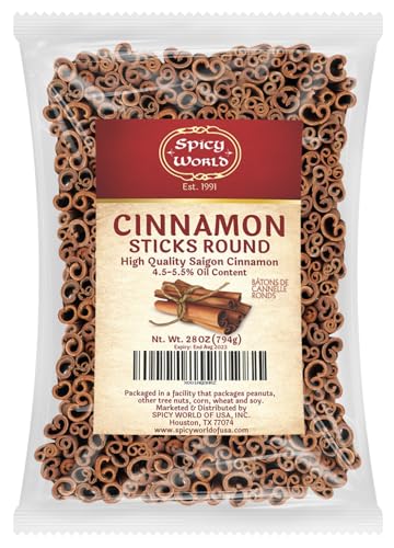 Spicy World Cinnamon Sticks 1.75 Pound Bulk Bag - 150 to 175 Sticks - Strong Aroma, Perfect for Baking, Cooking & Beverages - 3+ Inches Length - Cassia Saigon Cinnamon from Vietnam 28 Oz - Image 1
