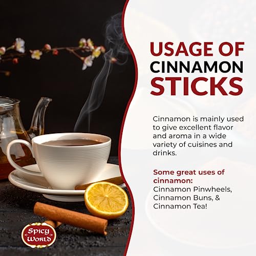 Spicy World Cinnamon Sticks 1.75 Pound Bulk Bag - 150 to 175 Sticks - Strong Aroma, Perfect for Baking, Cooking & Beverages - 3+ Inches Length - Cassia Saigon Cinnamon from Vietnam 28 Oz - Image 5