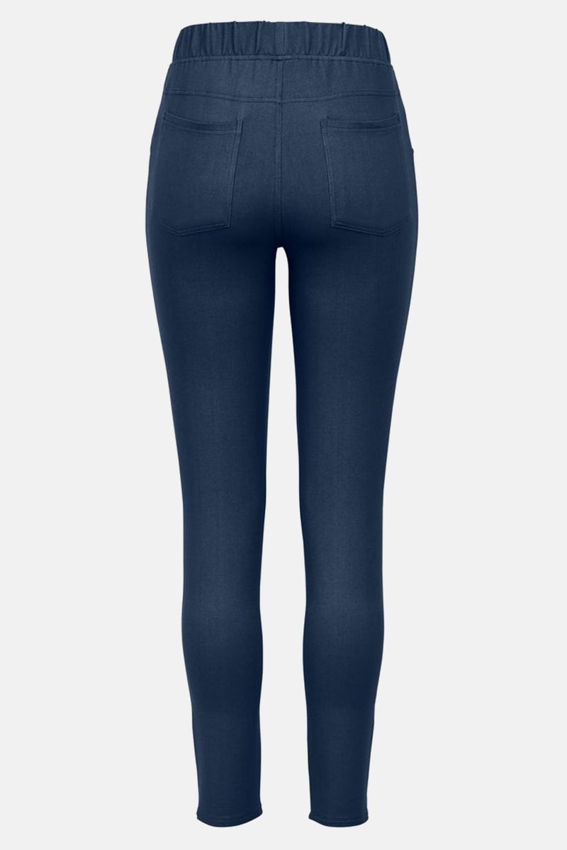 Tchibo Women Skinny Fit Pull On Plain Pant, Navy - Image 2