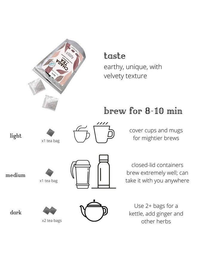 Chaga Tea - 100% Wild Chaga Mushrooms with Bergenia - 30 Unbleached Tea Bags - from Wild Siberian Lake - Hand-Picked by Baikal Tea - Image 3