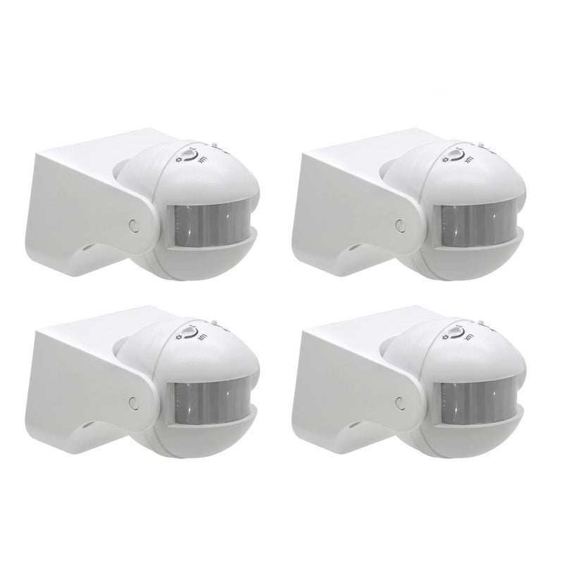 Quick sense 180 Wallmount PIR Motion Switch With Light Energy Saving Sensor Lux Adjustment Set of 4 - Image 1