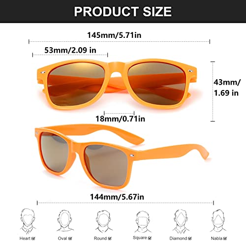 Fsmiling Orange Sunglasses Bulk Adult Party Sunglasses 80s Shades Pack for Halloween UV400 Protection-10Pack - Image 3