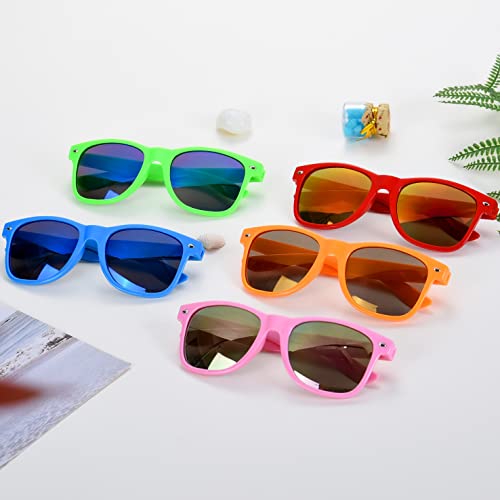 Fsmiling Orange Sunglasses Bulk Adult Party Sunglasses 80s Shades Pack for Halloween UV400 Protection-10Pack - Image 4
