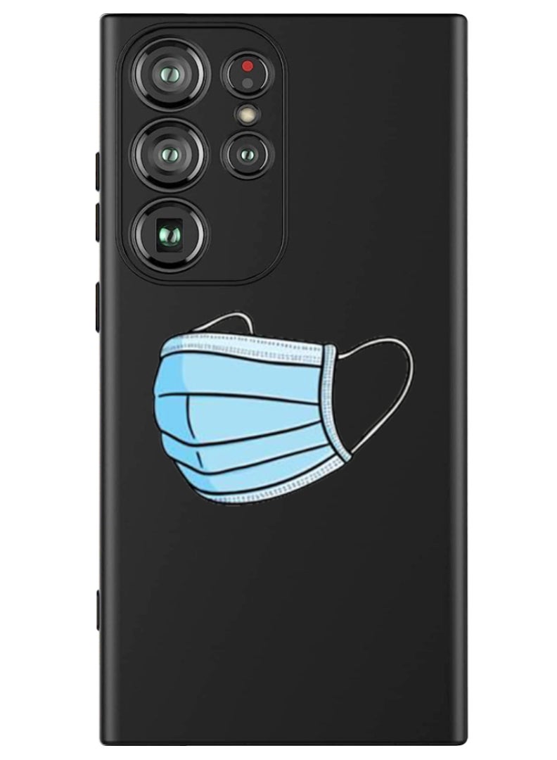 Theodor Protective Slim Fit Case Liquid Silicone Cover with Full Body Protection Anti-Scratch Shockproof Case For Samsung Galaxy S24 Ultra (Black) - Mask - Image 1