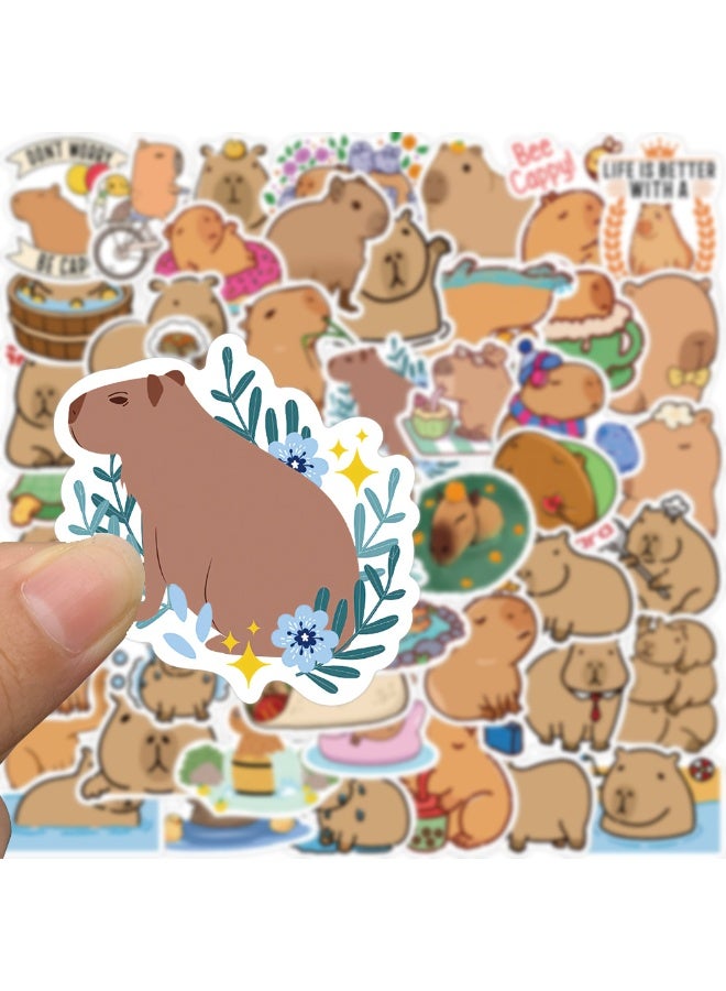 NIBEMINENT 50 Pcs Capybara Animal Series Deco Kit Waterproof Stickers, High Definition Printing Bright Colors, Suitable for Laptop Skateboard Luggage Water Bottle Guitar DIY - Image 2