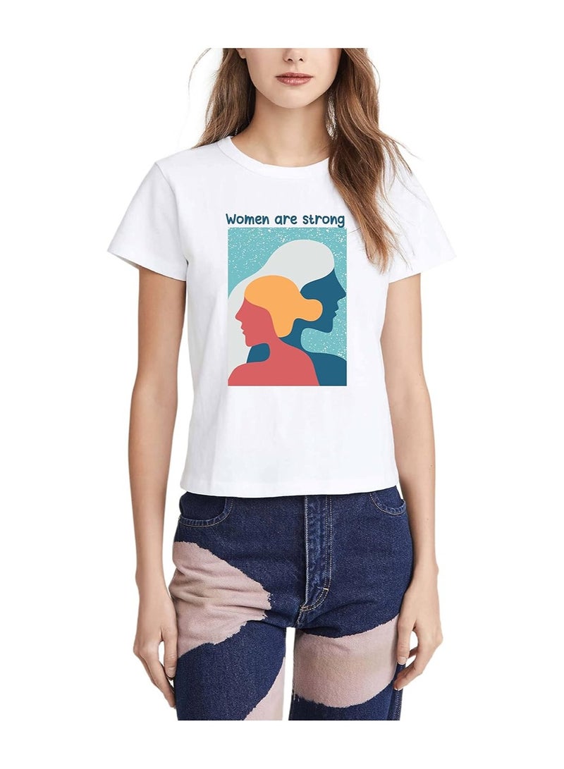 برينت شوب فور مي تي شيرت مطبوع برقبة دائرية لعيد المرأة للنساء والفتيات لإظهار هدية تمكين المرأة هدية للأخت هدية للأم هدية للزوجة هدية لصديقة - Image 1