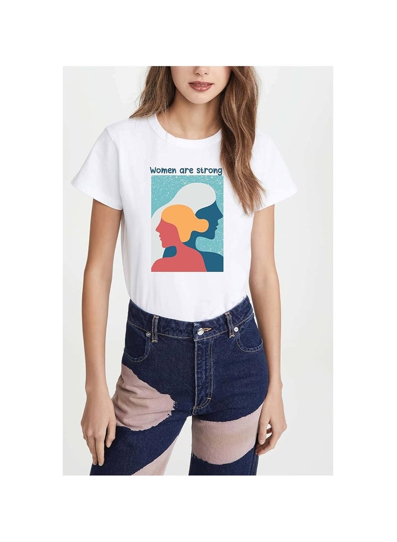 برينت شوب فور مي تي شيرت مطبوع برقبة دائرية لعيد المرأة للنساء والفتيات لإظهار هدية تمكين المرأة هدية للأخت هدية للأم هدية للزوجة هدية لصديقة - Image 2