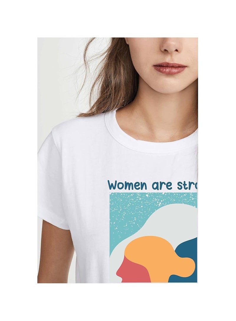 برينت شوب فور مي تي شيرت مطبوع برقبة دائرية لعيد المرأة للنساء والفتيات لإظهار هدية تمكين المرأة هدية للأخت هدية للأم هدية للزوجة هدية لصديقة - Image 4