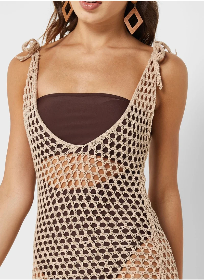 Ginger Crochet V Neck Beach Dress