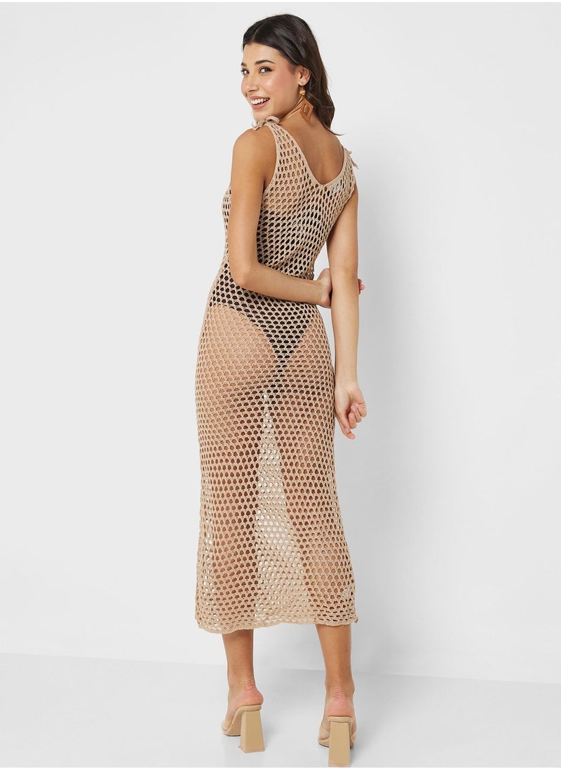 Ginger - Crochet V Neck Beach Dress - Image 1