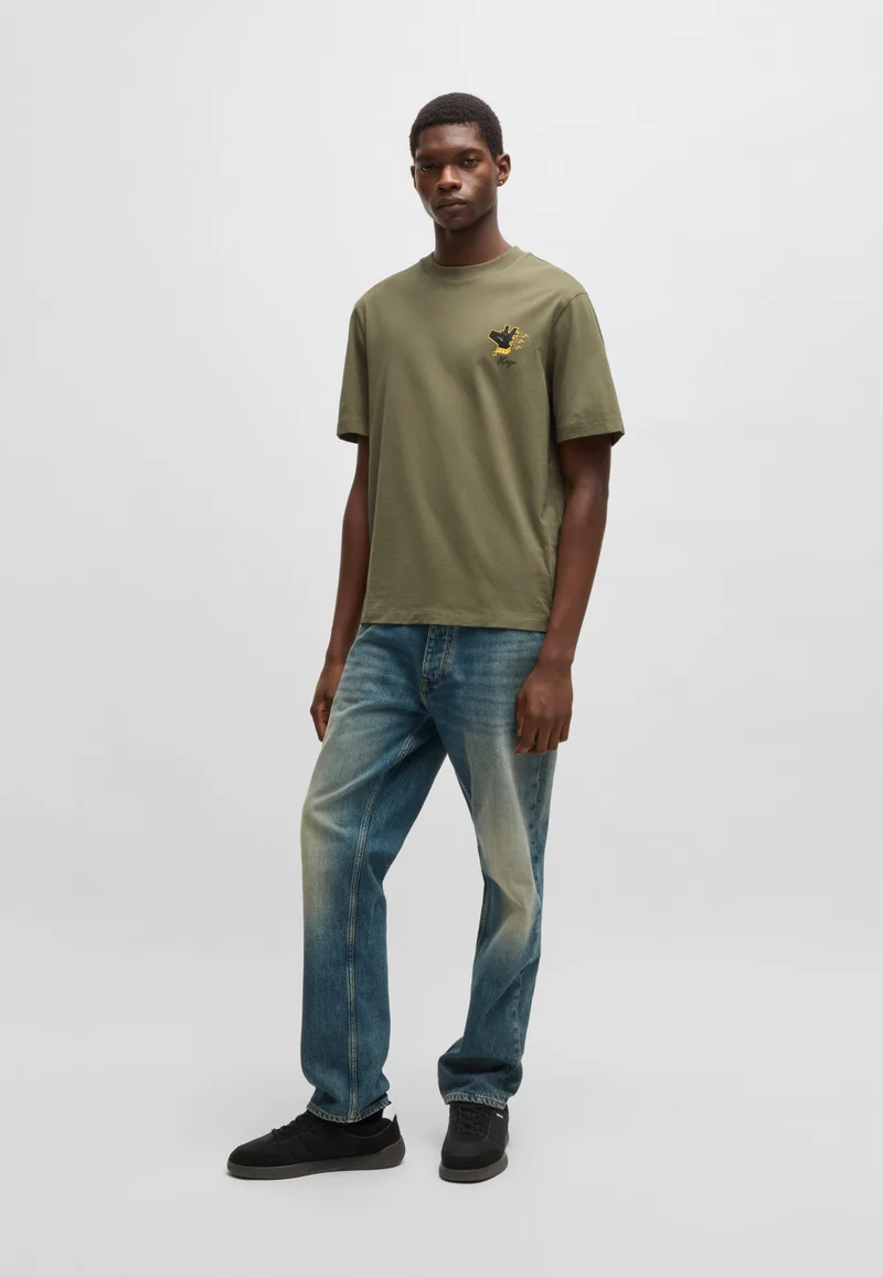 HUGO Cotton-jersey T-shirt with graphic prints