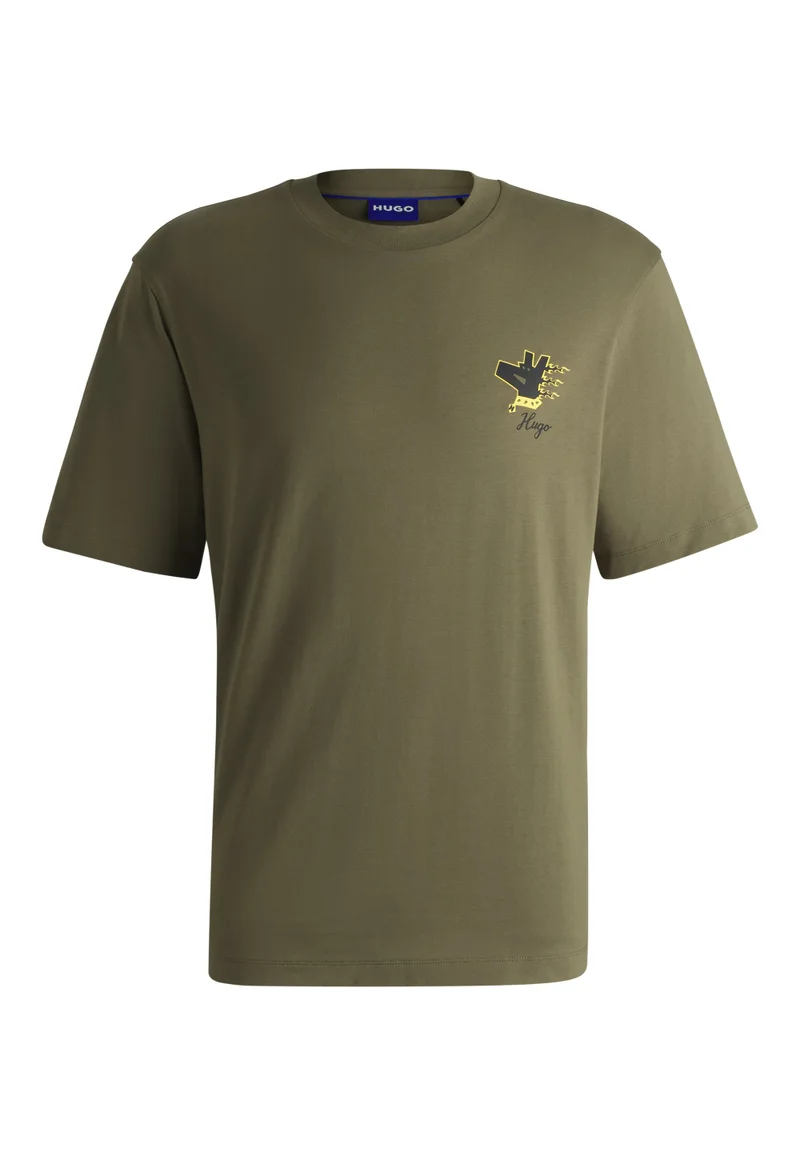 HUGO Cotton-jersey T-shirt with graphic prints