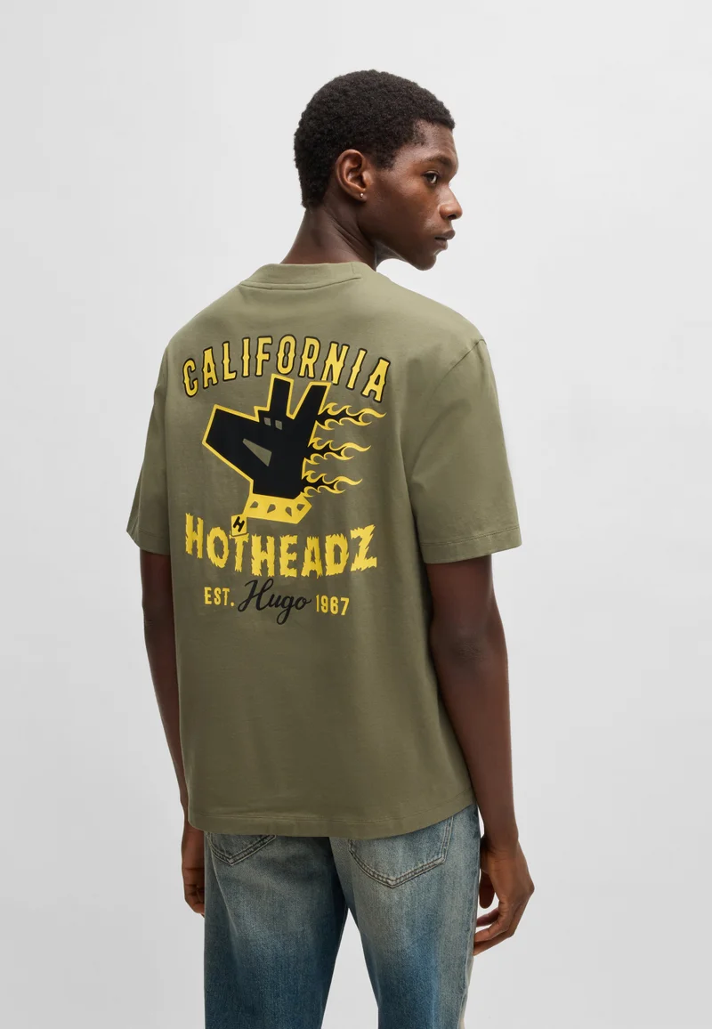 HUGO Cotton-jersey T-shirt with graphic prints