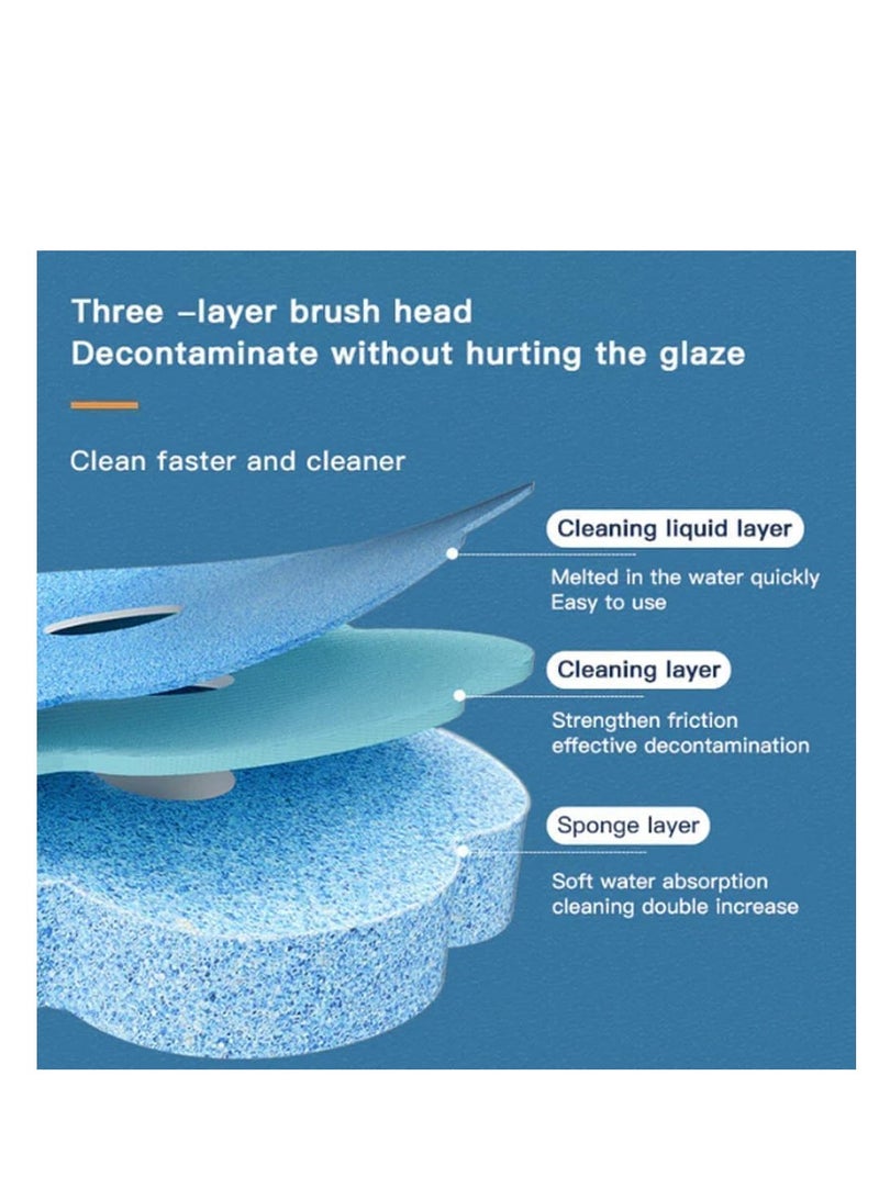 Disposable Toilet Cleaning System, Toilet and Bathroom Cleaning Kit with Storage and 6 Toilet Brush Refill Heads, Toilet Bowl Cleaner Wands, Disposable Toilet Brush Holder Set Stand (Blue) - Image 4