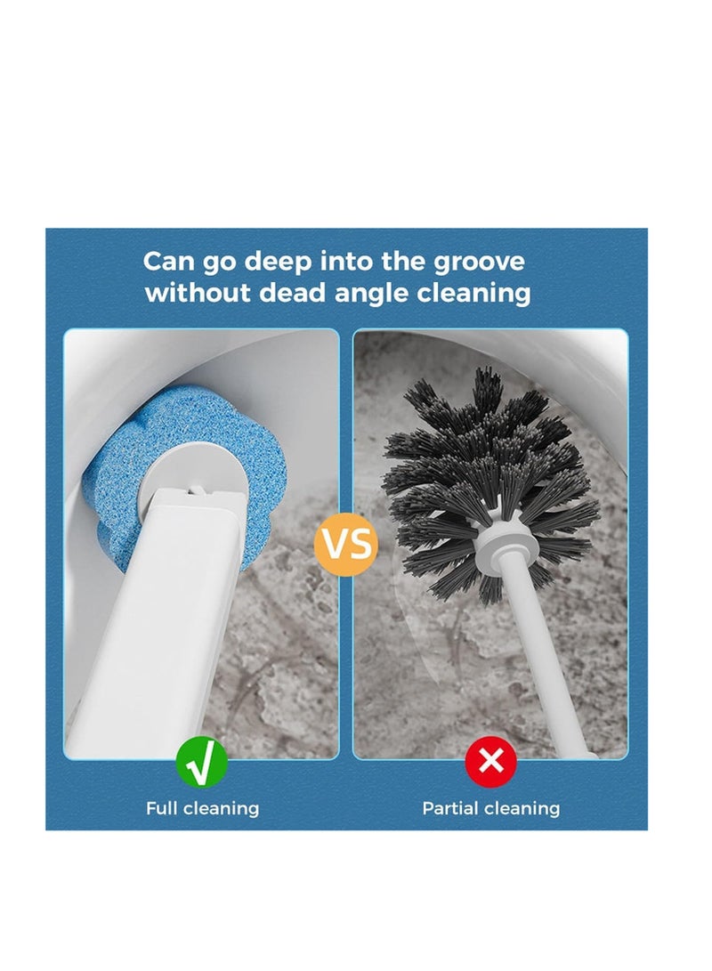 Disposable Toilet Cleaning System, Toilet and Bathroom Cleaning Kit with Storage and 6 Toilet Brush Refill Heads, Toilet Bowl Cleaner Wands, Disposable Toilet Brush Holder Set Stand (Blue) - Image 3