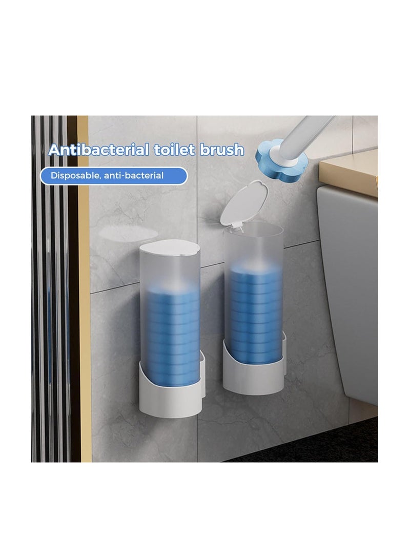 Disposable Toilet Cleaning System, Toilet and Bathroom Cleaning Kit with Storage and 6 Toilet Brush Refill Heads, Toilet Bowl Cleaner Wands, Disposable Toilet Brush Holder Set Stand (Blue) - Image 2