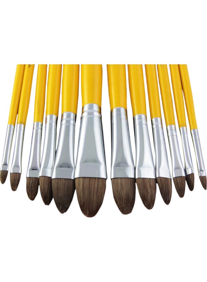 For Shine Fenshang Wolf Hair Round Tip Gouache Brush, Oil Painting Brush, Acrylic Painting Brush, Student Art Paint Brush, Hb1502, Single No. 6-Piece Set - Image 2