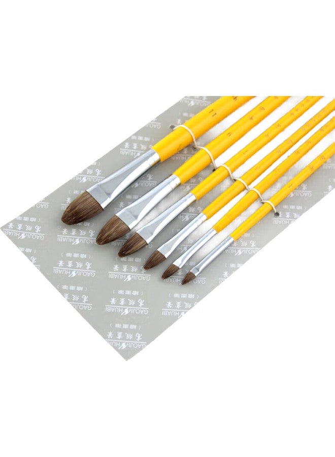 For Shine Fenshang Wolf Hair Round Tip Gouache Brush, Oil Painting Brush, Acrylic Painting Brush, Student Art Paint Brush, Hb1502, Single No. 6-Piece Set - Image 3
