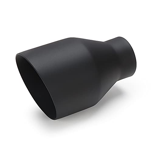 LCGP 2.5" inlet Universal Diesel Exhaust Tip 4.5" Outlet 7" Long Tail Tip, Black & Double Wall Angle Cut - Image 1