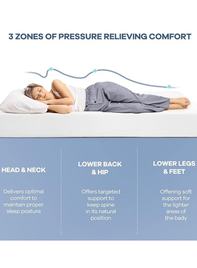 SKY-TOUCH Tencel Jacquard Knitted Fabric Compressible Mattresses Independent Bagged Spring Reversible High density rebound sponge Soft 150x30x30cm - White - Image 3