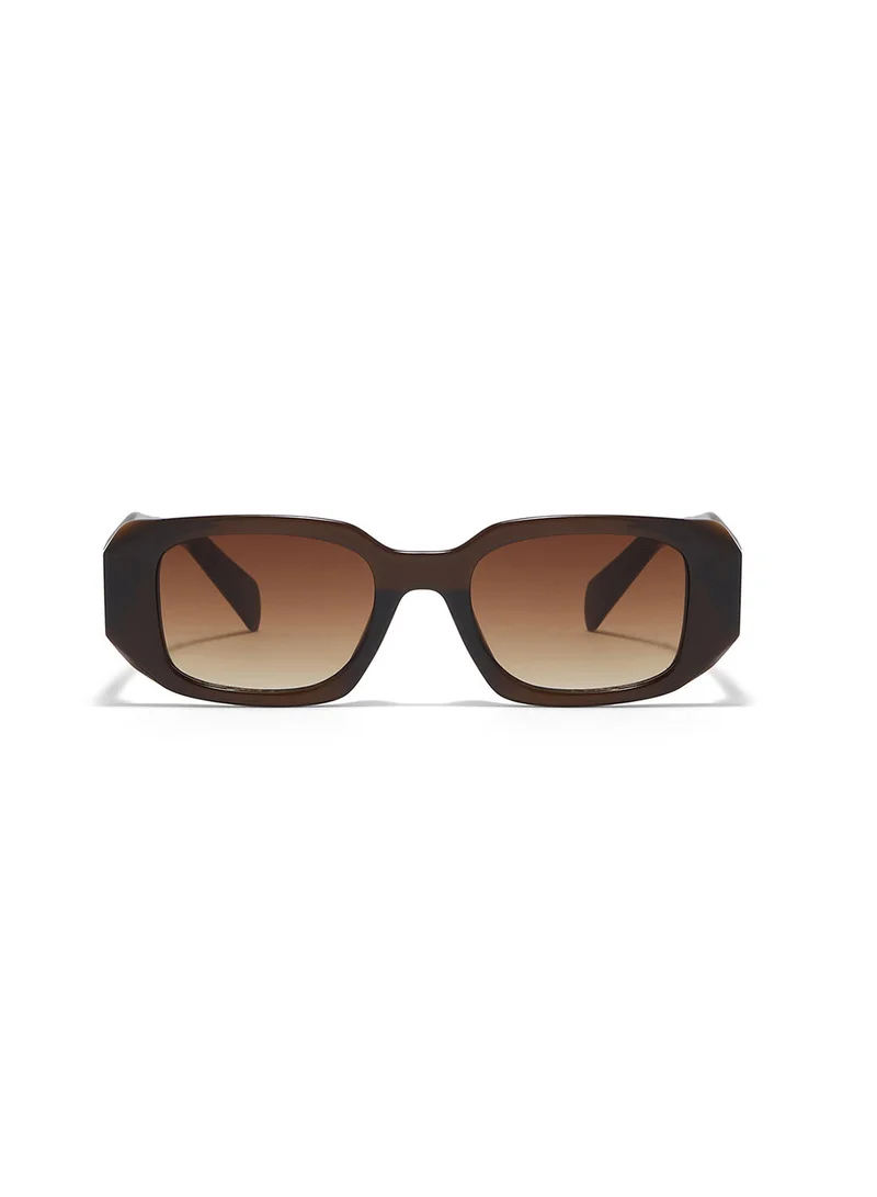 Blackout Delta,Women Sunglasses, Rectangle Sunglasses, UV Protection: UV400 (Brown,Brown)