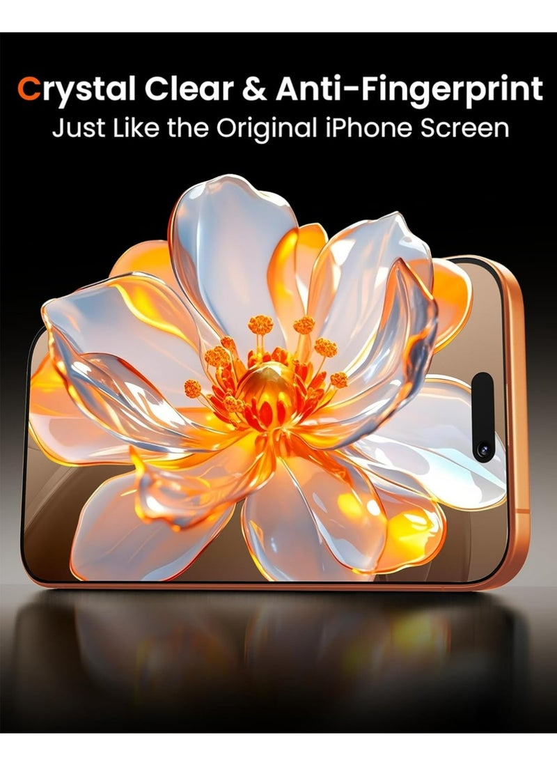 إكس ليفيل حامي الشاشة لآيفون 17 برو ماكس 3 حزمة [9H + زجاج مقلص] [حماية الانقطاع من الدرجة العسكرية] [تركيب سهل] تغطية حافة كاملة مقاومة للصدمات 6.9 بوصة - Image 5
