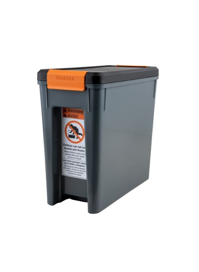 TRAEGER - Stay Dry Pellet Bin, Wood Pellet Storage with Locking Lid, Black - Image 1