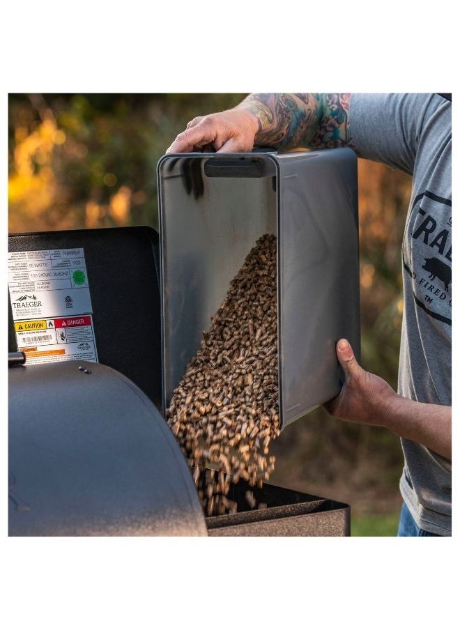 TRAEGER - Stay Dry Pellet Bin, Wood Pellet Storage with Locking Lid, Black - Image 1