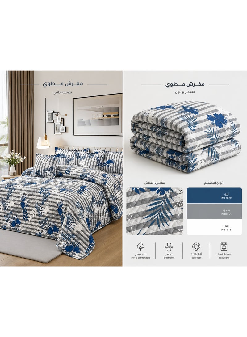 MingLi Luxury 6-Piece Double Bedding Set – Soft Summer Comforter 250×230 cm – Elegant Floral Design with Bedsheet and Pillowcases – Cool, Breathable Fabric for a Comfortable Sleep - Image 5