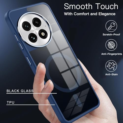 KARWAN Translucent Hybrid Back Case Cover Compatible with Oneplus 13R Shockproof Case with Camera Protection, N52 Magnet Cover Case with Magnetic MagEaze Wireless Charging Cover (Blue) - Image 3