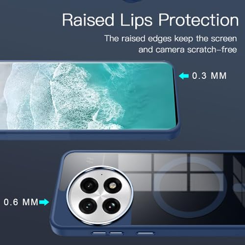 KARWAN Translucent Hybrid Back Case Cover Compatible with Oneplus 13R Shockproof Case with Camera Protection, N52 Magnet Cover Case with Magnetic MagEaze Wireless Charging Cover (Blue) - Image 4