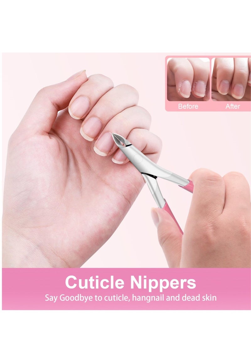 Generic Cuticle Trimmer, Professional Cuticle Nippers with Anti-Slip Silicon Handle, Spring Action Cuticle Cutter, Suitable for Expert Manicures, Precision Cuticle Cutters Premium Cuticle Tool (Pink)  - Image 5