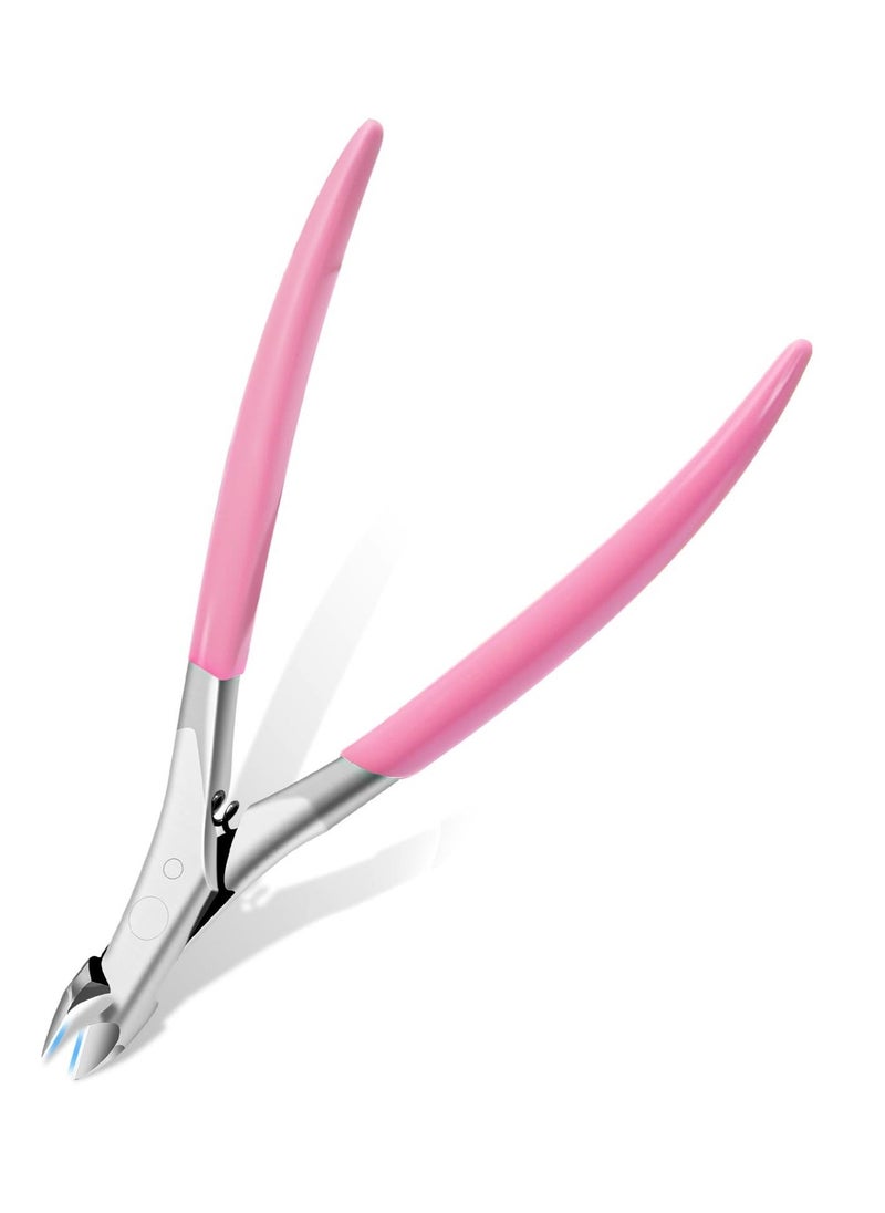 Generic Cuticle Trimmer, Professional Cuticle Nippers with Anti-Slip Silicon Handle, Spring Action Cuticle Cutter, Suitable for Expert Manicures, Precision Cuticle Cutters Premium Cuticle Tool (Pink)  - Image 1