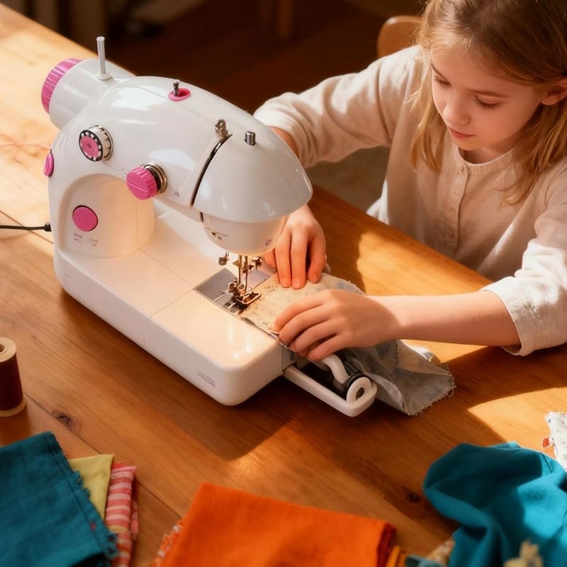 Portable Sewing Machine For Beginners With Dual Speed LED Light And Extension Table - Image 5