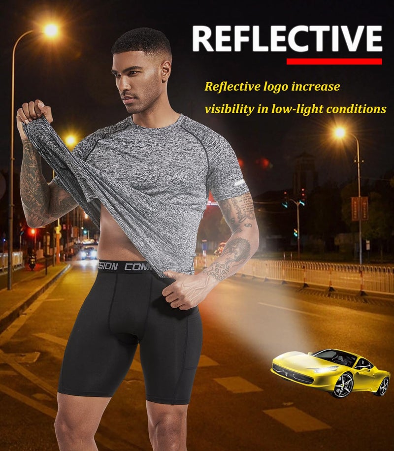 Boyzn Workout Running Shirts for Men, Dry Fit Breathable Moisture Wicking Athletic T-Shirts, Sports Gym Workout Short Sleeve Crew Neck Shirts for Men 5P07-XL - Image 4