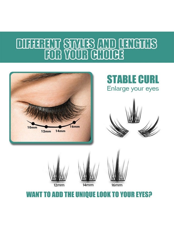EASITENSION DIY Eyelash Extension, 3D Effect Glue Bonded Band Individual Lash 48 Clusters Volume Lashes Set, Home Eyelash Extension, C curl Lashes Pack 12MM-Spikes-48 Clusters - Image 5