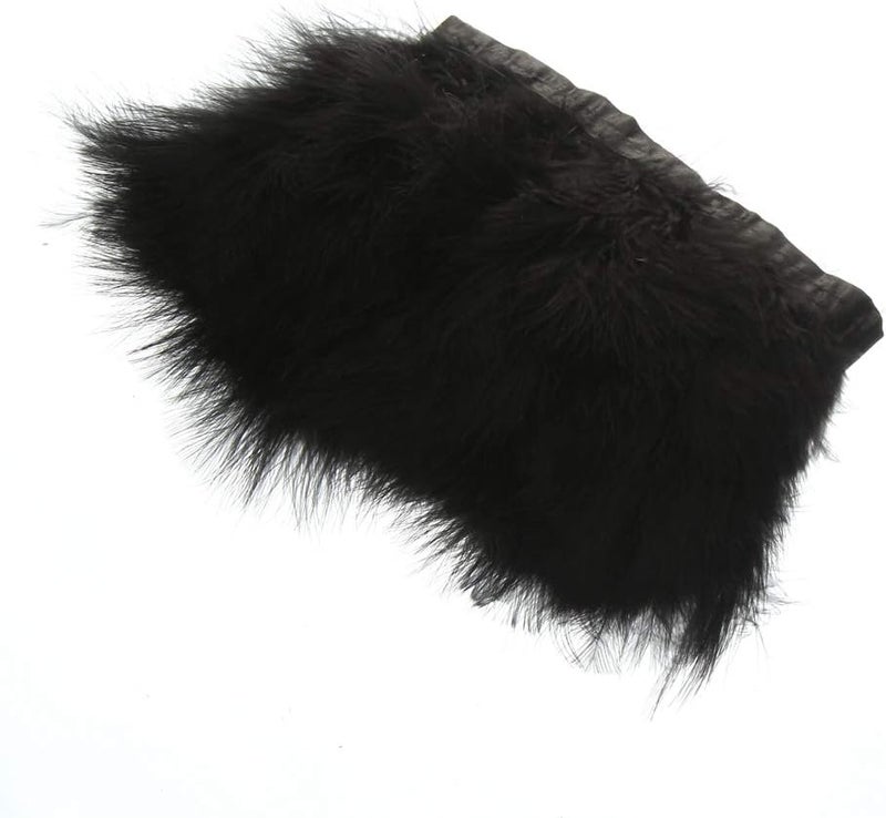 Sowder Turkey Marabou Feather Fringe Trim Pack of 2 Yards(Black) - Image 4