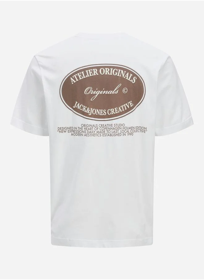 جاك اند جونز Graphic Print Crew Neck T-Shirt
