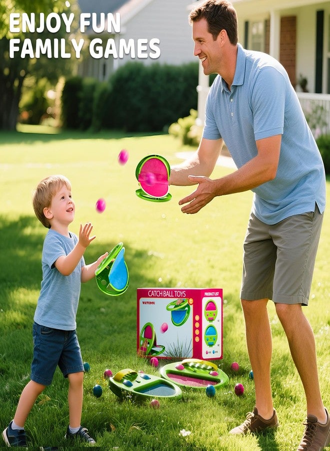 WATUDOU Toss and Catch Ball Game Set, Outdoor Toys for 3 4 5 6 7 8 9 Year Old Kids Family, Pop Pass Catch Balls Backyard Game for Beach Park Camping Pool, Catch Ball Toys Game Birthday Gifts for Boys Girls - Image 2