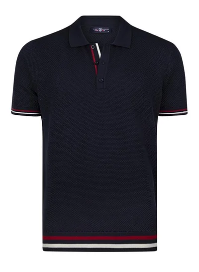 JIMMY SANDERS Tricot 100% Cotton Polo Shirt Short Sleeve