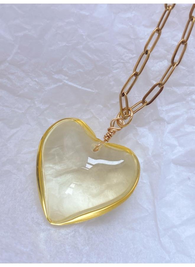 Generic European And American Summer Color Love Pendant Stackable Spice Girl Necklace Dopamine Chocker Collar Y2k Style 