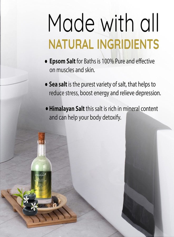 Aromahpure 100% Natural Bath Salt with Essential Oils (Mix of Epsom Salt, Himalayan Salt, and Sea Salt, Vitamin C & E) for Body & Foot Spa, Relaxing Aromatherapy - Earth Scents Fragrance ( Frangipani) to Relax Mind and Body (250gm) - Image 2