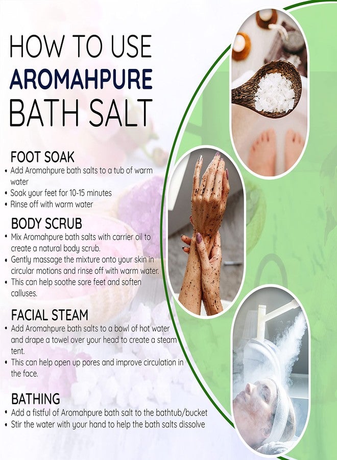 Aromahpure 100% Natural Bath Salt with Essential Oils (Mix of Epsom Salt, Himalayan Salt, and Sea Salt, Vitamin C & E) for Body & Foot Spa, Relaxing Aromatherapy - Earth Scents Fragrance ( Frangipani) to Relax Mind and Body (250gm) - Image 4