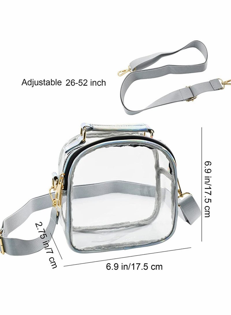SYOSI Clear Pencil Bag Transparent Crossbody Messenger Shoulder Make up Cosmetic Toiletries Pouch Exam Pen Case PVC Fashion Pocket Zipper Travel Luggage for Men Women - Image 5