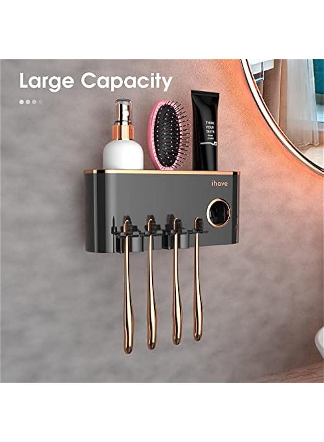 Arabest Toothbrush Holder Set with Toothpaste Dispenser and 2 Wall Mounted Cups for Bathroom Organization  - Image 2