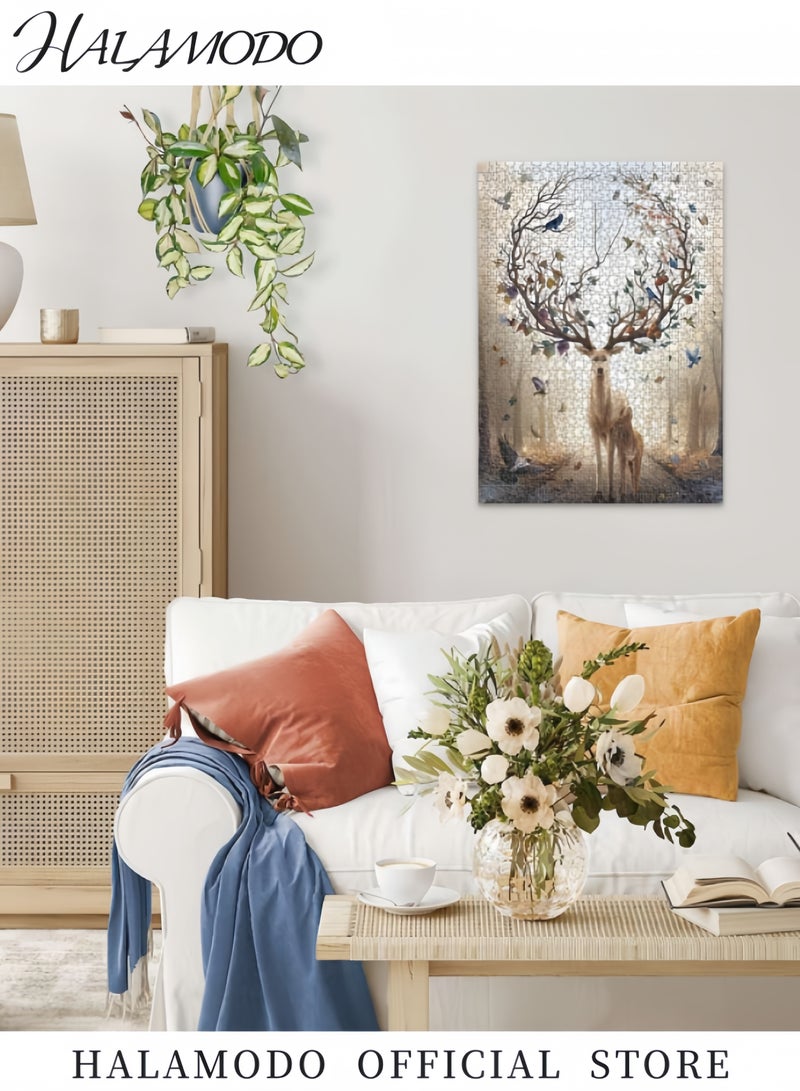 HALAMODO 1000PCS Fantasy Magical Deer Jigsaw Puzzle for Adults and Kids Age 12 Years Up, Anti-Glare Surface, Eco-Friendly, FSC Certified - Image 4