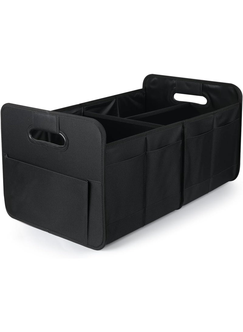 SPECTON Car Trunk Organizer, Car Storage Box with Collapsible Multi-Compartment Pockets, Foldable Car Boot Organizer with Large Capacity for Car ,Trunk and SUV(Black) - Image 1