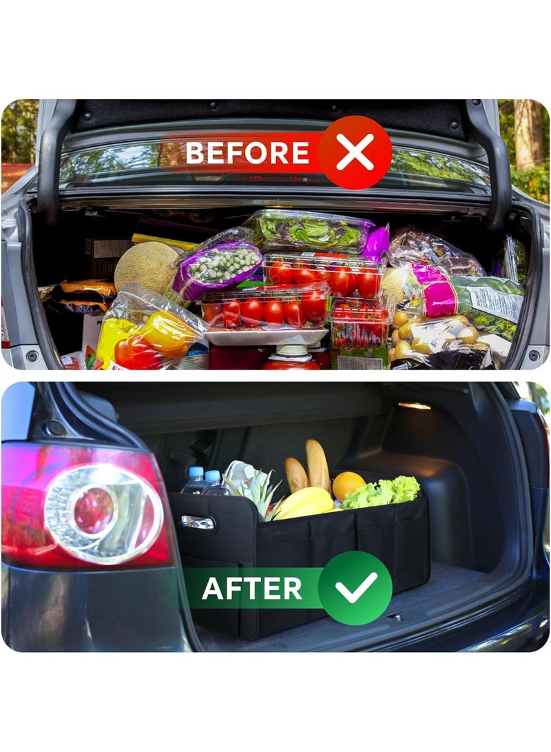 SPECTON Car Trunk Organizer, Car Storage Box with Collapsible Multi-Compartment Pockets, Foldable Car Boot Organizer with Large Capacity for Car ,Trunk and SUV(Black) - Image 5