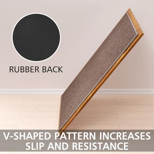 SUMLANS Kitchen Mat Set of 2 PCS, Cushioned Non Slip Rugs for Kitchen Floor, Absorbent Runner Comfort Standing Mats Washable for Kitchen, Office, Home (Brown-Velvet, 17.3"x47"+17.3"x30") - Image 4